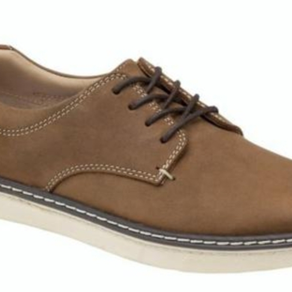 Johnston & Murphy Kids Tan Moccasin-Style Lace Shoe
